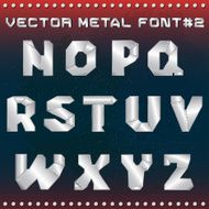 steampunk metal alphabet for design