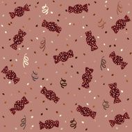 Cute birthday pattern with sweet candies Seamless vector illustration