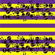 Small skeletons on violet and yellow stripes N2