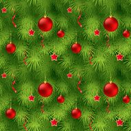 Christmas tree fir branch seamless background Vector illustration N6