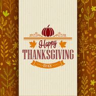 Thanksgiving typography greeting card on seamless pattern Vector illustration N8