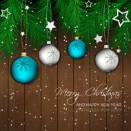 Merry Christmas and Happy New Year vector illustration