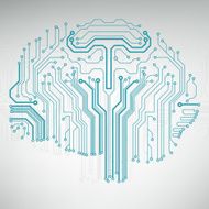 Circuit board computer brain Vector illustration N2