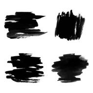 Black watercolor spots Ink vector illustration Design elements