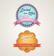 Discount vintage retro design style element N2