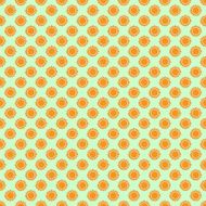 Seamless the orange sun pattern for green background Vector
