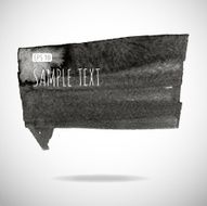 Black watercolor blob isolated on white N6