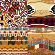 Collection of graphic seamless ethnic textures