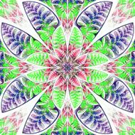 Multicolor symmetric pattern of the leaves Tree foliage