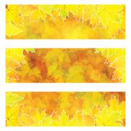 Autumn orange banners with colorful leaves