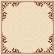 square card with vintage ornament - vector
