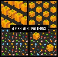 Four Seamless Halloween Patterns