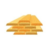 Lumber (timber) stack of wooden planks (bars) vector