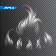 Smoke waves on transparent background Vector illustration