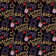 Happy Birthday seamless pattern texture background N6