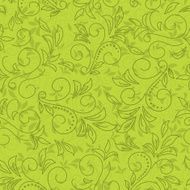 green seamless floral pattern - vector