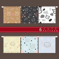Set of Cute animal seamless patterns