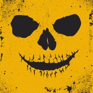 Smiling skull on grunge background N2