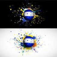 Honduras flag with soccer ball dash on colorful background N2