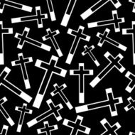 black and white religion cross seamless dark pattern eps10 N2