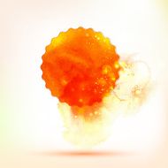Watercolor drawing label with splash