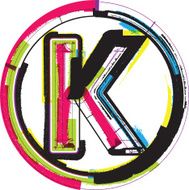 Colorful Grunge Font LETTER K