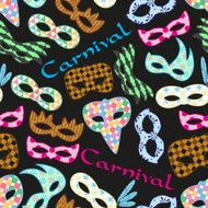 carnival rio colorful pattern masks design seamless dark eps10