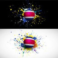 costarica flag with soccer ball dash on colorful background vector N2