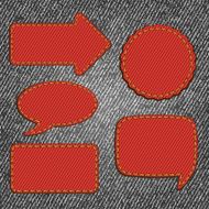 Fabric denim texture with labels Vector N2