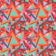Seamless abstract texture with triangles psychedelicchaotic background turquoise N3