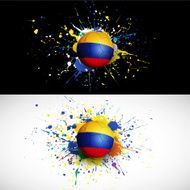 colombia flag with soccer ball dash on colorful background N2