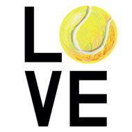 The word &quot;love&quot; spelled out with tennis ball