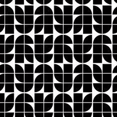 Black and white abstract geometric seamless pattern contrast N4