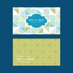 Vector colorful pastel triangle texture horizontal frame pattern business cards