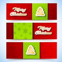 merry christmas and happy new year banners cards concepts