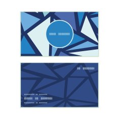 Vector abstract ice chrystals vertical round frame pattern business cards