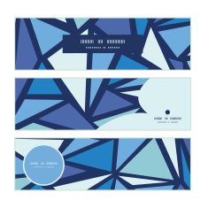 Vector abstract ice chrystals horizontal banners set pattern background