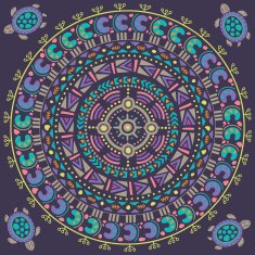 Round abstract pattern Ornamental background Indian style
