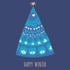 Colorful Merry Christmas tree with ornament N3
