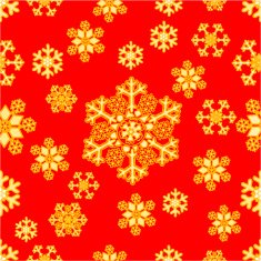 Seamless texture of golden snowflakes vector