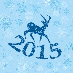 blue christmas background with goat - vector N2