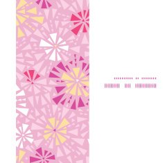 Vector pink abstract triangles vertical frame seamless pattern background