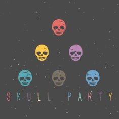 Vintage sugar skulls on dark background