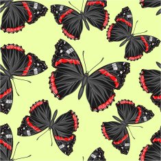 Seamless texture flight Butterfly Vanessa cardui vector illustration