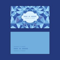 Vector blue triangle texture horizontal frame pattern business cards set
