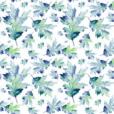 Seamless texture with colored watercolor maple leaves N14