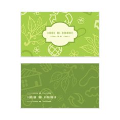 Vector environmental horizontal frame pattern business cards set