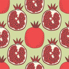 Seamless fruit pattern of pomegranates