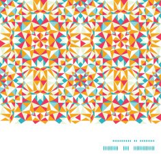 Vector colorful triangle texture horizontal frame seamless pattern background