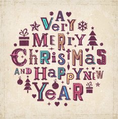 Retro Christmas and New Year's Card